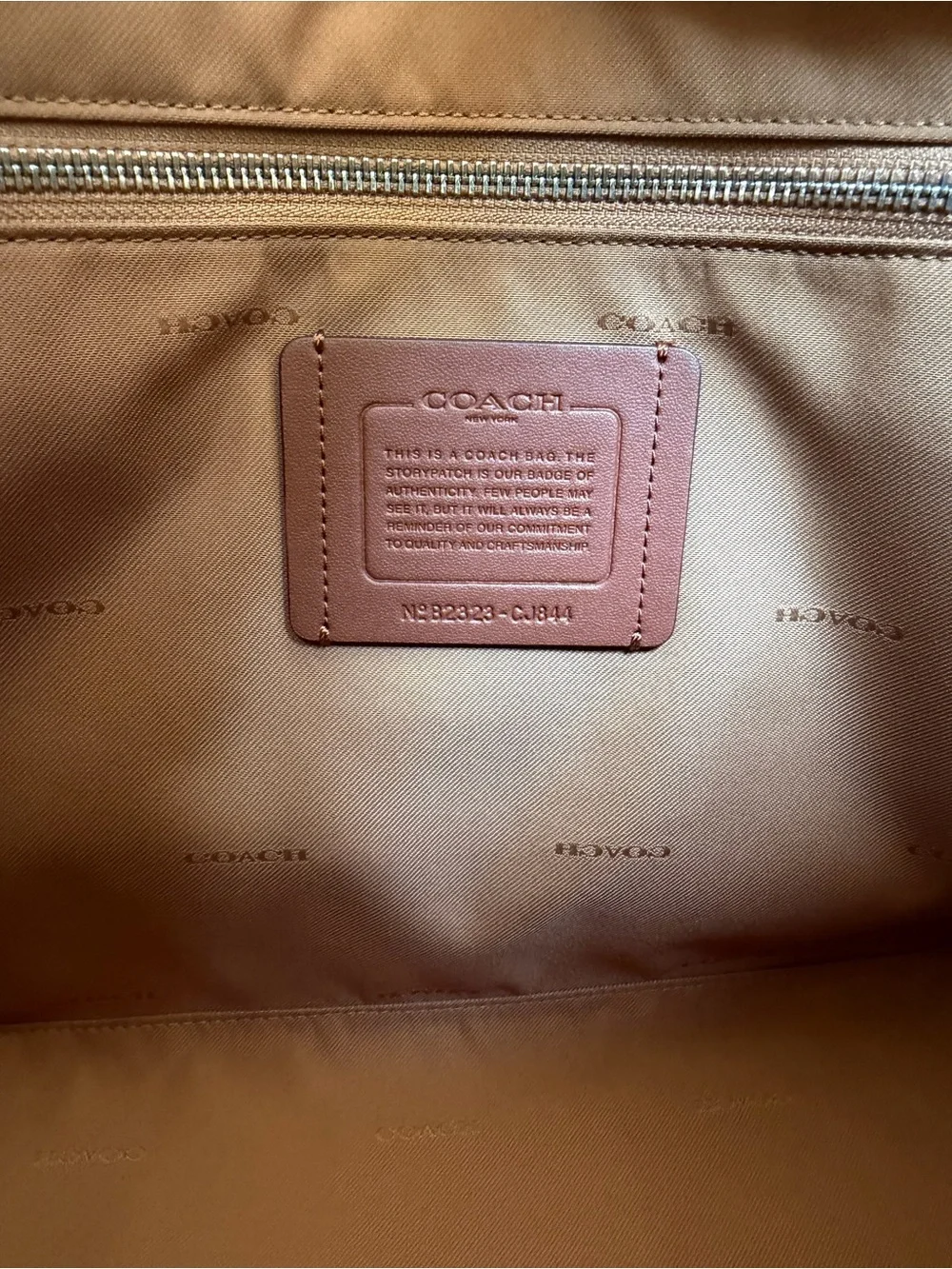 Coach Tote Bag 40 With Signature Canvas Chalk Leather Webbing Strap Unisex CJ844